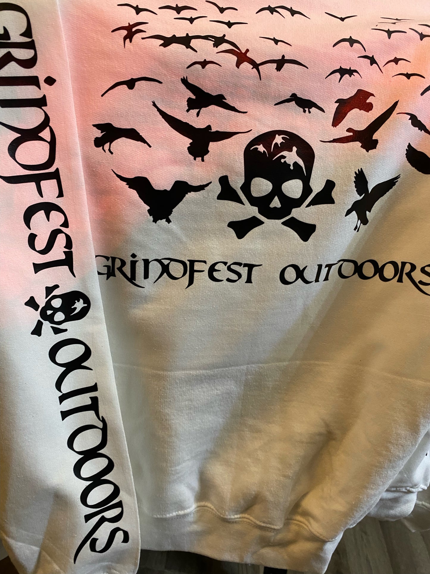 White Hoodie with Snow Geese Logo
