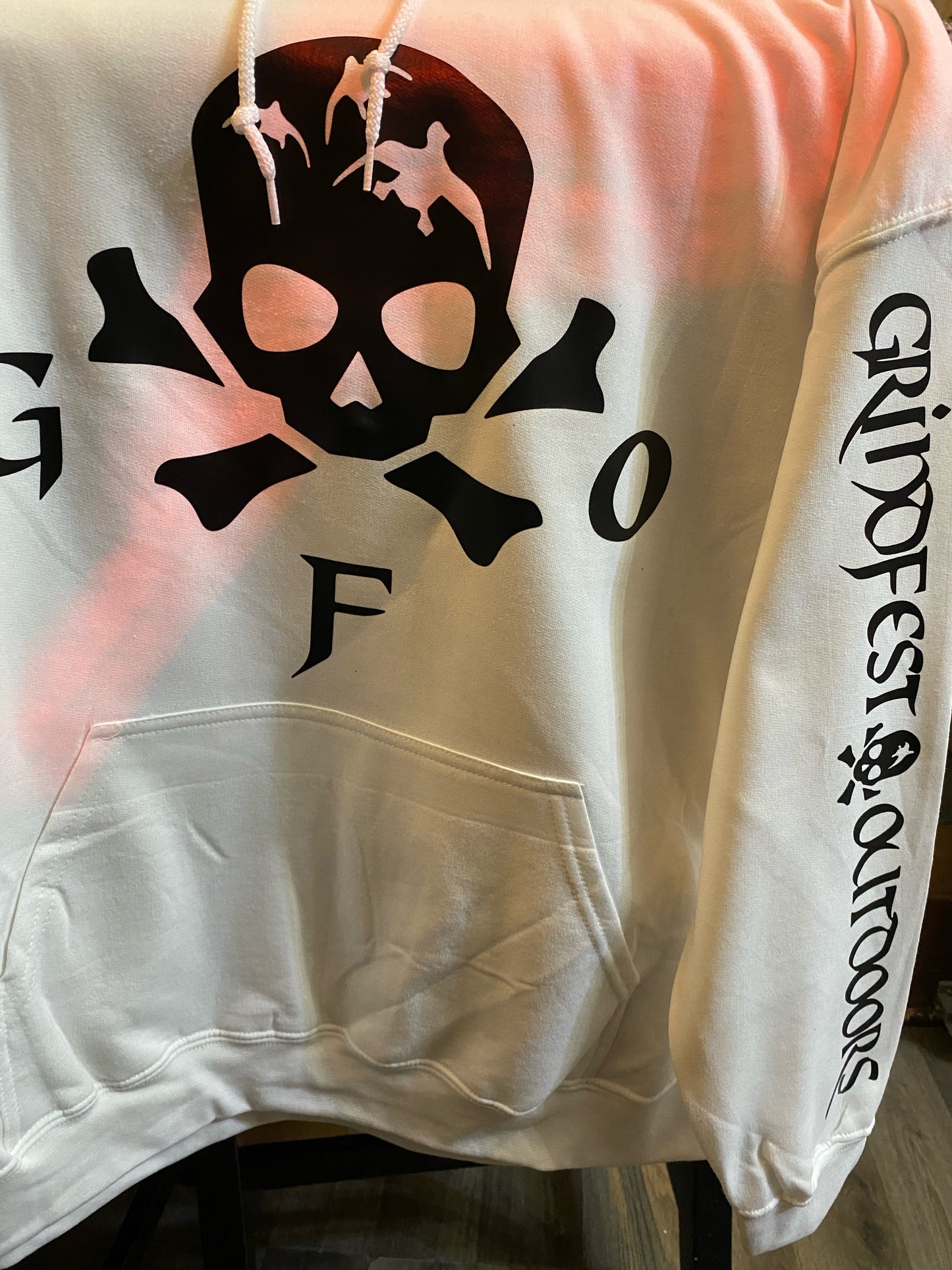 White Hoodie with Snow Geese Logo