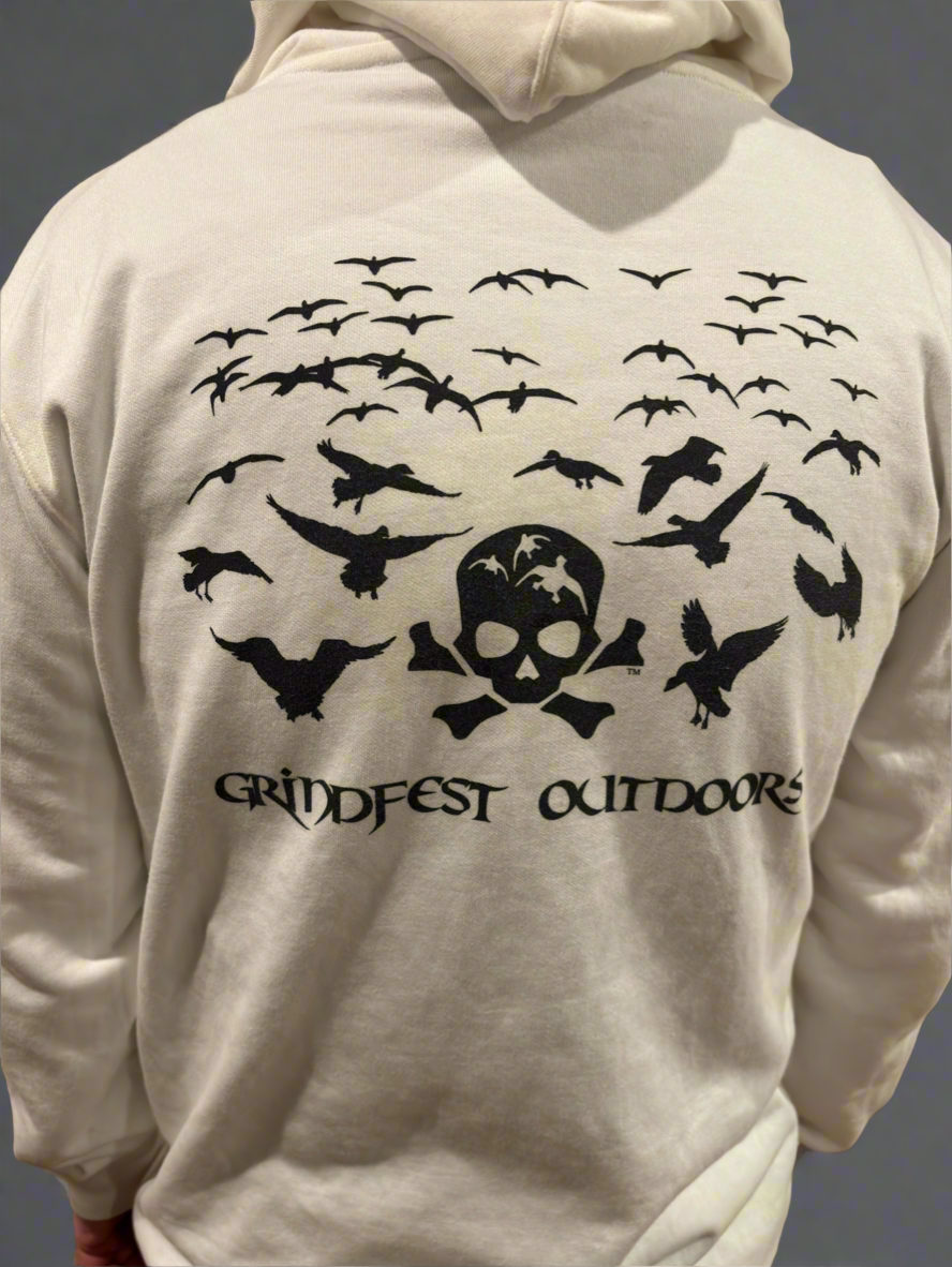 White Hoodie with Snow Geese Logo