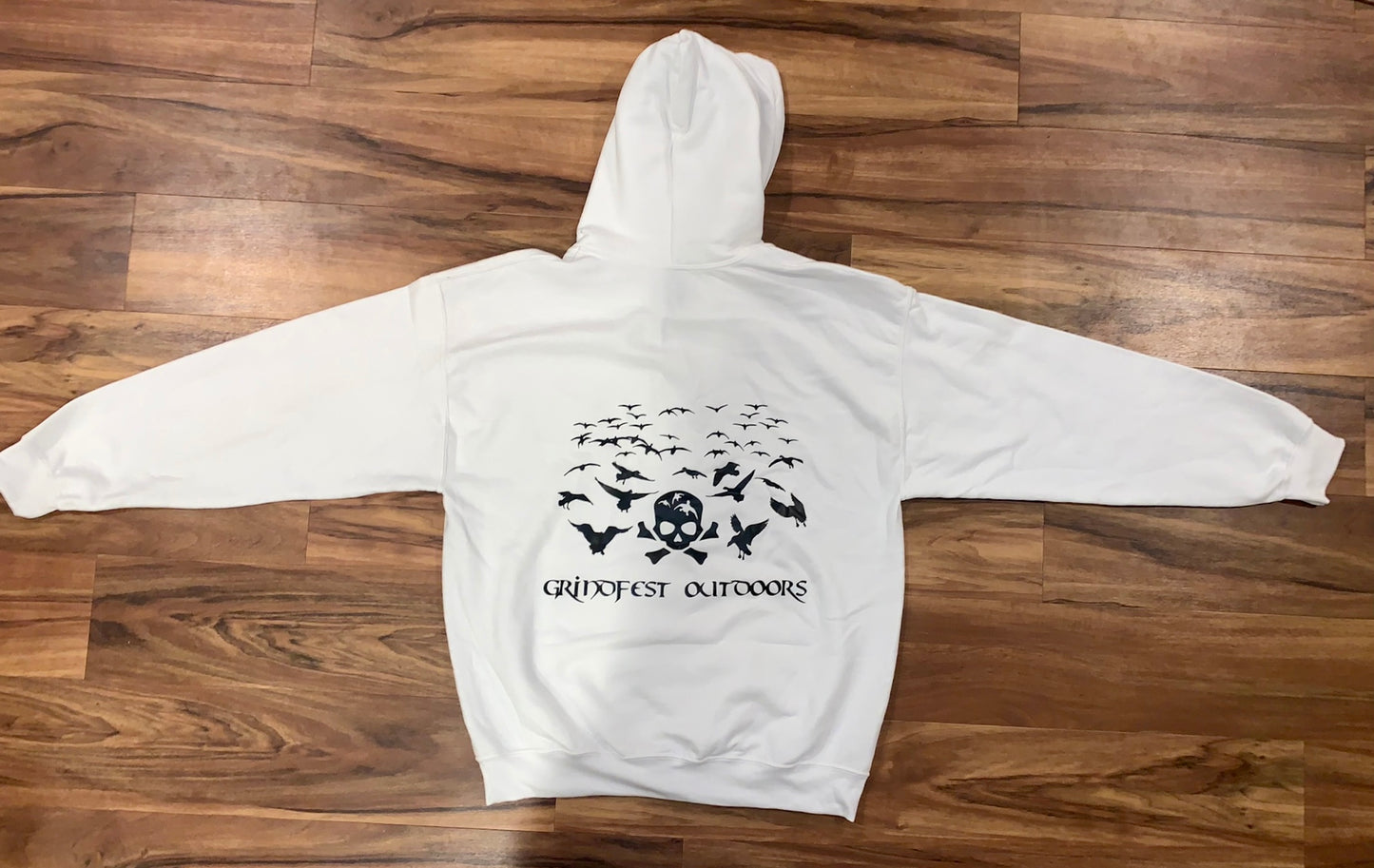 White Hoodie with Snow Geese Logo